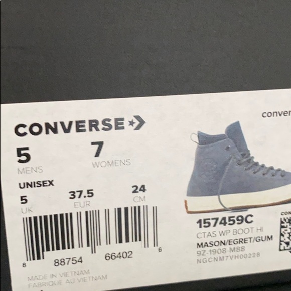 Converse Ctas WP Women’s Boot High Nubuck Grey - Picture 11 of 11